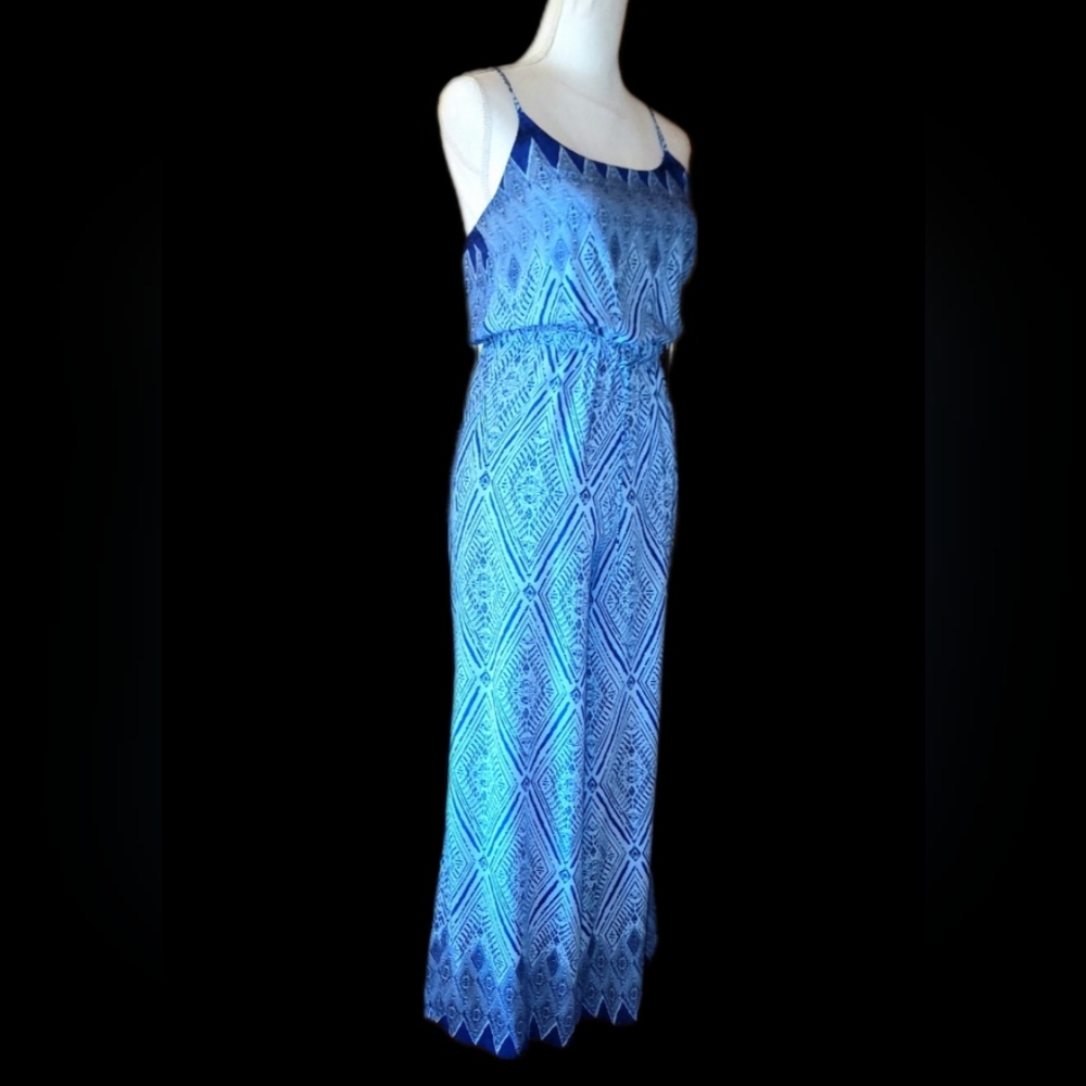 Blue Patterned Jumpsuit